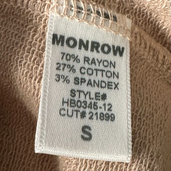 Monrow Skinny Sweats Pants Women’s Small Chevron Trim Sweatpants Salmon Pink - Picture 6 of 9